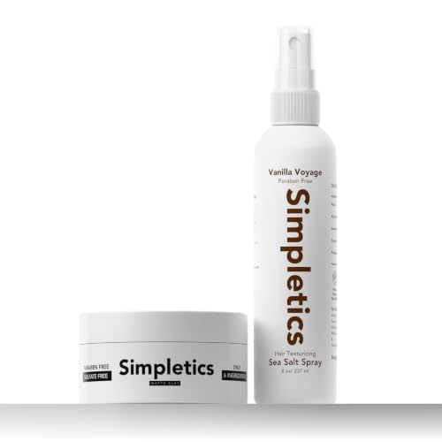 Simpletics Sea Salt Spray & Hair Clay Bundle for Textured Hair, Volume & Matte Finish