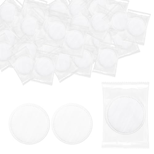 LLHQAMT 100 Sets (200 pcs) Individually Wrapped Cotton Rounds for Makeup Removal