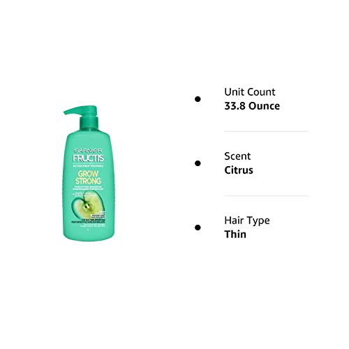 Garnier Fructis Grow Strong Shampoo, 33.8 Fl Oz, 1 Count (Packaging May Vary)