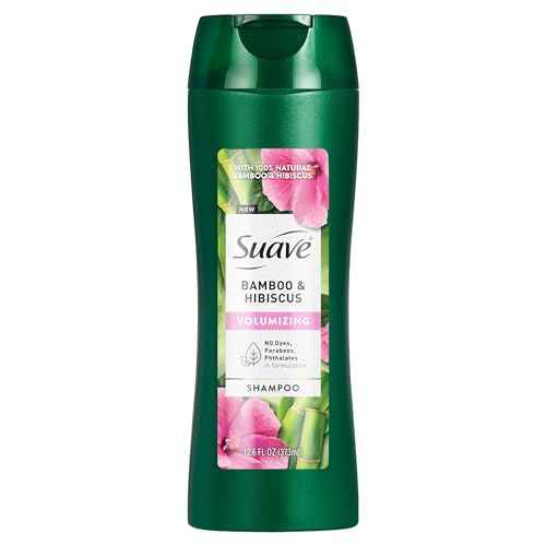 Suave Bamboo & Hibiscus Volumizing Shampoo, for Fine and Flat Hair, Salon Proven System for Boosting Hair Volume and Body, 12.6 oz