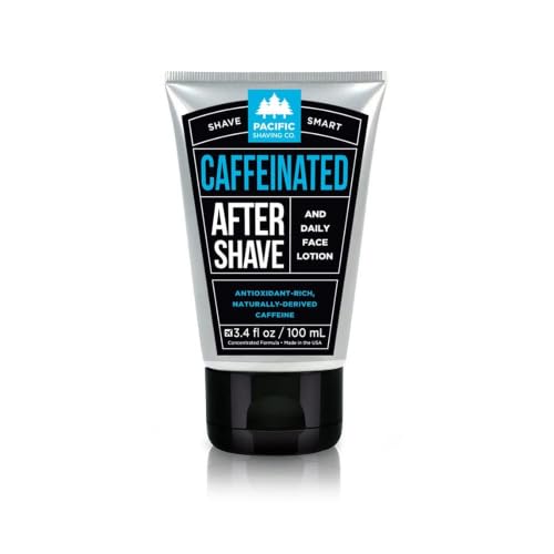 Pacific Shaving Co Caffeinated Aftershave 3.4 oz – Paraben-Free, Made in USA