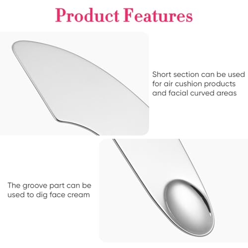 Balacoo Makeup Spatula Korean Cosmetic Spatula, Stainless Steel Foundation Palette Mixer, Facial Cosmetic Makeup Tool for Women, Girl