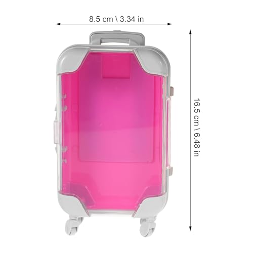 VOSAREA 4PCS False Eyelashes Boxes Mini Plastic Travel Makeup Suitcases Simulation Trolley Makeup Cases Mini Luggage Empty Lash Containers for Women Girls