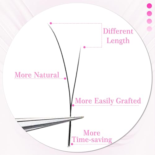 CoMango Fox EyeLashes Extension 2D Fans Flying YY Lashes Y Shaped Wispy Lashes Foy YY Lashes Mink Premade Lash Fans C/D Curly Natural Fluffy Handmade Individual Eyelash Fans(Black,2D-D-mix8-13mm)