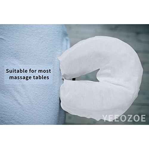 500 Count Face Cradle Covers for Massage Table, Medical-Grade Nonwoven Disposable Headrest Covers for Massage Chair, 12 * 16 inches White SPA Face Rest Cover