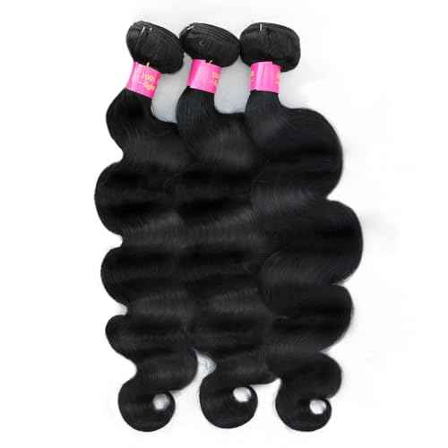 12A Body Wave Human Hair Bundles with Closure 22 24 26+20 Inch 5x5 HD Lace Closure 100% Brazilian Virgin Human Hair 3 Bundles with Closure Deals Hair Extensions Quick Weave Bundle Natural Black