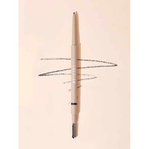 SHEGLAM Insta-Fill Eyebrow Pencil Long Lasting Non-Sticky Sweatproof Matte Eye Brow Pen Makeup - Ash Brown (Pack of 2)
