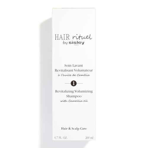 Hair Rituel by Sisley Paris Revitalizing Volumizing Shampoo with Camellia Oil - 200 mL - Gently Cleanses, Improves Look of Volume & Supports Hair and Scalp Health - Rich Foam Texture - Sulfate Free