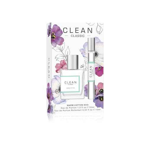Clean Beauty Perfume Duo, Full & Travel Size, Fresh Laundry Warm Cotton Scent, Strawberry Fields Juicy Berry Notes, Layering, Giftable Fragrance Set
