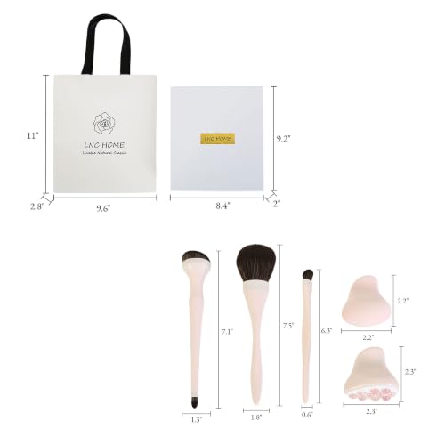 Professional 5-Piece Makeup Brush Set with Sponge & Facial Roller Gift Box