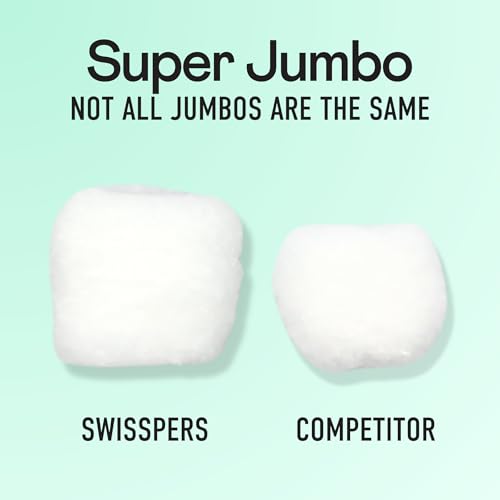 Swisspers Super Jumbo Cotton Balls - 100% Pure Cotton, 420 Ct (Pack of 6)