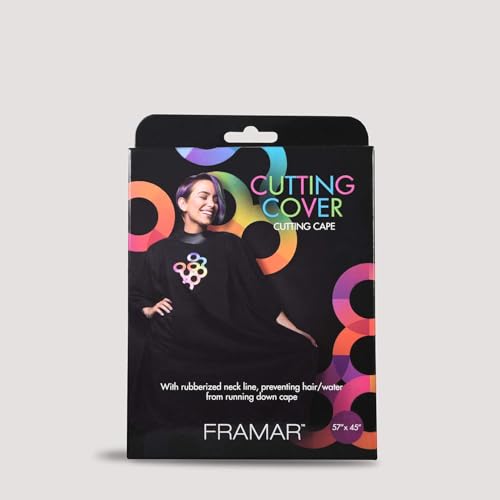 FRAMAR Black Cutting Cover Hair Cutting Cape for Adults, 57x45 in