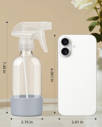 2 Pack 8oz Glass Spray Bottles with Silicone Sleeves