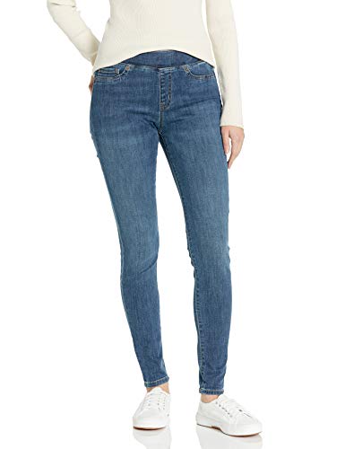 Women's Skinny Fit Mid-Rise Stretch Pull-On Jeggings with Pockets