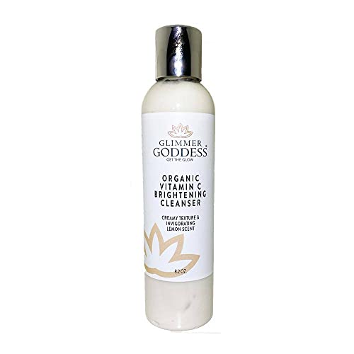 GLIMMER GODDESS Organic Vitamin C Facial Cleanser with Aloe & Jojoba ? Hydrating & Refreshing, 8 oz