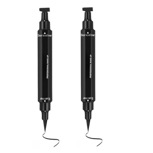 Eyeliner Stamp Double-sided Liquid Winged Eyeliner Pencil Smudgeproof Long Lasting 2 Pcs Black