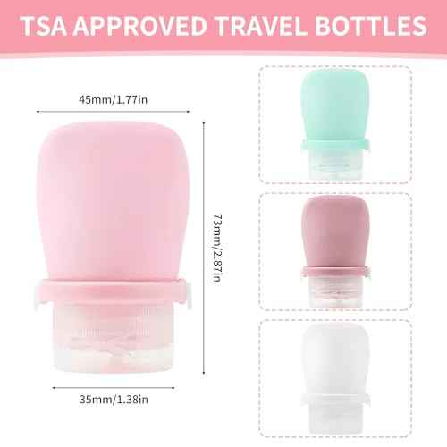 4 Pack 1oz Silicone Travel Bottles Leak Proof Squeeze Bottles For Toiletries Shampoo Conditioner Lotion Salad Dressing Travel Size Containers