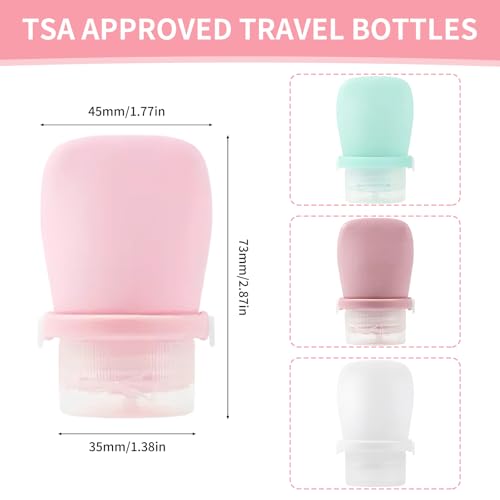 4-Pack 1oz Silicone Travel Bottles - Leak Proof Squeeze