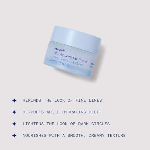 Ursa Major Forest Alchemy Eye Cream | Natural Under-Eye Moisturizer for Dark Circles, Fine Lines, Puffy Eyes and Wrinkles | Vegan, Cruelty-Free, Non-toxic, Unscented | 0.50 ounces