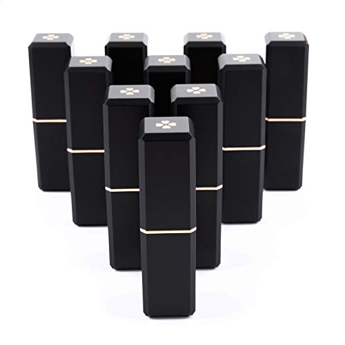 Black Lipstick Tubes 10pcs DIY Lip Balm Container - Square