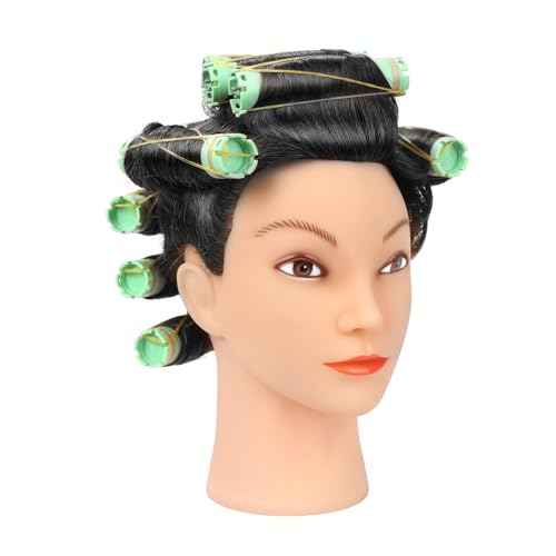 20-22" 100% Human Hair Mannequin Head Hair Practice Training Head Cosmotology Doll Head for Hairdressers with Clamp- Natural Black