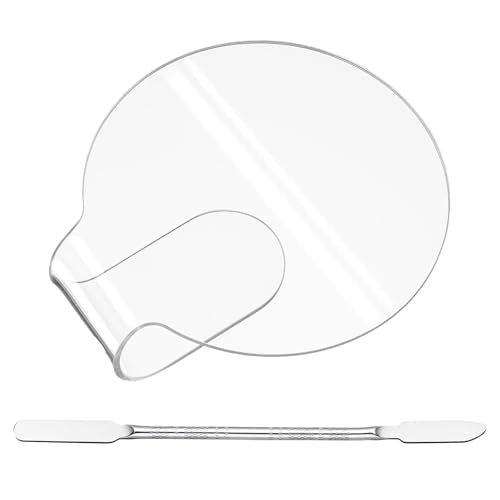 Ezymivs Acrylic Makeup Mixing Palette with Spatula - Cosmetic Foundation & Eye Shadow Tool
