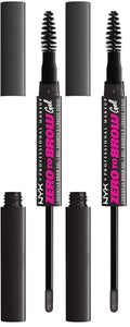 NYX Zero to Brow Longwear Eyebrow Gel, Black (Pack of 2)