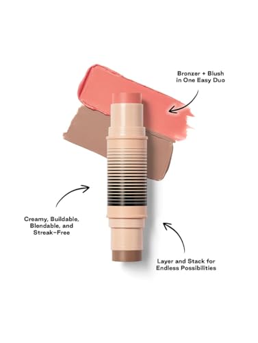 Desert Island Duo Blush & Bronzer Stick - Buildable, Cream Face Color for Natural & Glam Looks