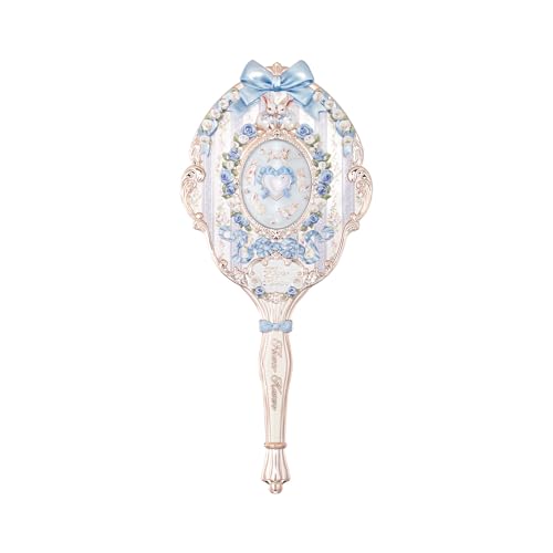 Flower Knows Bunny Garden Hand Mirror, Blue Decorative Makeup Mirror
