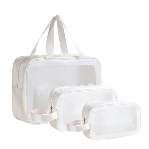 Clear Toiletry Bag Set 3-Pack | Waterproof Travel Organizer