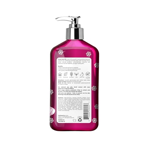 Hempz Holiday Body Lotion 2-Pack, Pink Peppermint Meringue and Vanilla Frosted Sugar Cookie Moisturizer, Fall and Winter Body Care, Gift for Men & Women, 17 oz Duo