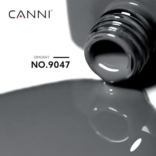 CANNI Dark Grey Gel Nail Polish High Gloss Soak Off UV French Manicure