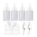 4 Pack 30ml Glass Dropper Bottles with Funnels & Pumps