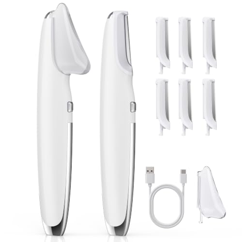 Women’s Dermaplaning Razor for Facial Hair & Exfoliation - 2-in-1 Electric Face Trimmer with Refill Blades