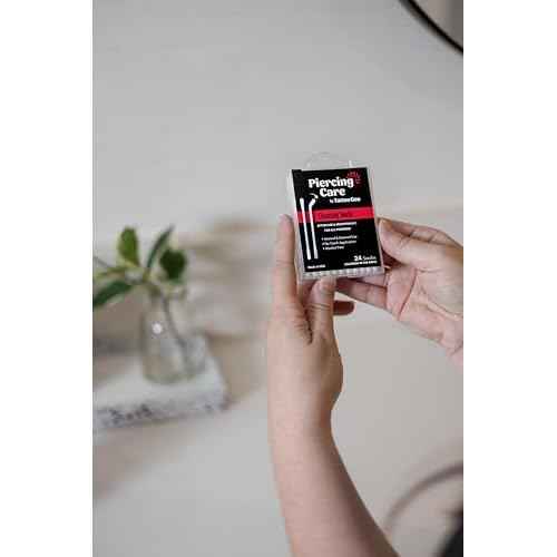 Tattoo Goo Piercing Care Cleansing Swabs, 24 Count, Medicated Cotton Swabs with No Alcohol, Oral & Dermal Aftercare, Antiseptic Formula, Helps Prevent Infection, Irritation and Scarring