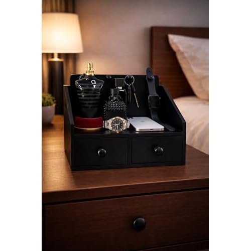 Mens Organizer,Cologne Organizer for Men with Drawer,Perfume Organizer,Cologne Stand,Perfume Stand,Bathroom Countertop Storage,Shelf for Dresser,Mens Bedroom Gift