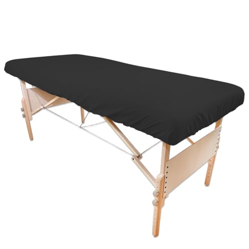 Tranquility Microfiber Massage Sheet Sets by Body Linen - Lightweight, Long-Lasting Microfiber Massage Table Sheet Set - Stain-Resistant, Soft and No Pilling - Black