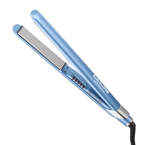 BaBylissPRO Nano Titanium Ultra-Sleek 1-Inch Blue Flat Iron Hair Straightener