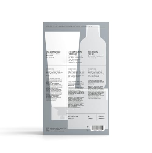 Bevel Men's Skincare Set - Face Wash, Exfoliating Pads & Moisturizer