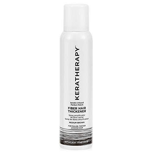 Keratherapy Keratin Infused Perfect Match Fiber Hair Thickener Spray, Medium Brown, 4 fl. oz., 140 ml - Volumizing, Thickening, & Concealing Hairspray for Scalp Coverage, Roots & Thinning Areas