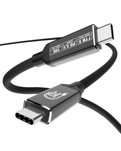 Thunderbolt 5 Cable 10ft 120Gbps USB4 2.0 240W PD3.1