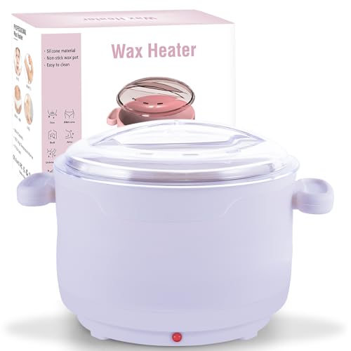 Wax Warmer for Hair Removal, 16.9oz Portable Electric Wax Heater Machine for Hard and Soft Wax Beads, Fast Heating for Home Gentle, Salon Warmer for Braizlian Waxing, Body, Bikini, Eyebrow, Purple