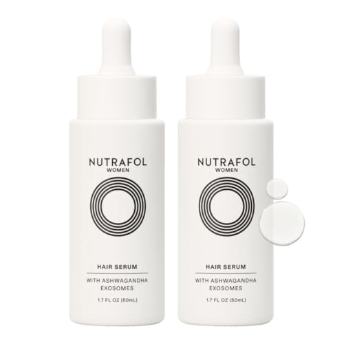 Nutrafol Women's Hair Serum, Safe for Hair Extensions and Hair Color, Supports Visibly Thicker and Stronger Hair, Vegan, Lightweight and Fast-Absorbing - 1.7 Fl Oz, Pack of 2