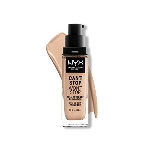 NYX PROFESSIONAL MAKEUP Can't Stop Won't Stop Foundation, 24h Full Coverage Matte Finish - Vanilla