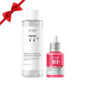 Anua Glass Skin Prep Duo, 10% Niacinamide+4% Tranexamic Acid Serum & Heartleaf 77 Soothing Toner for glow skin, Hyaluronic Acid, Vitamin B12, Calming, Hydrating, pH balance, Korean Skincare Set