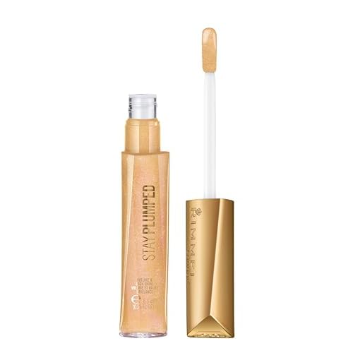 Rimmel Stay Plumped Lip Gloss, 801 Angel Shimmer, Pack of 1