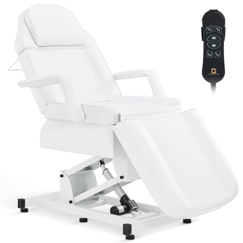 BarberPub 3-Motor Electric Facial Bed, Height-Adjustable Massage Table