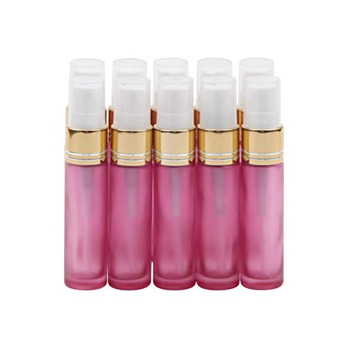 10Pcs Glass Spray Bottles, 10ml (1/3oz) Matte Pink Sprayer Bottle with Funnels Droppers, Fine Mist Sprayer Atomizer Vials for Essential Oils Perfume Cosmetic Liquid
