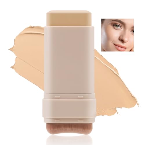 Matte Foundation Stick with Built-in Brush - Full Coverage Concealer