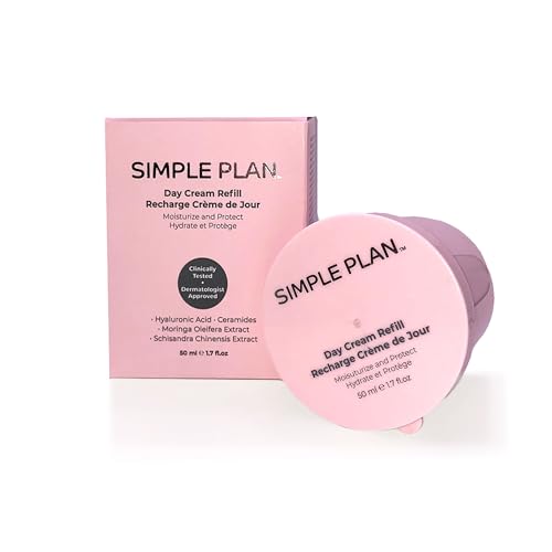 SIMPLE PLAN Refill Hyaluronic Acid Day Cream ? Anti-Aging Facial Moisturizer for Men & Women ? Lightweight Hydrating Face Cream to Reduce Wrinkles & Restore Skin Barrier